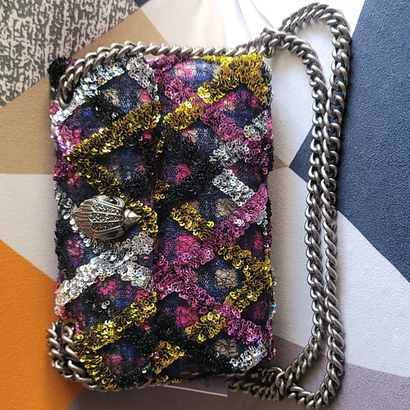 Sequined Mini Kensington Crossbody Bag  KURT GEIGER LONDON - Picture 3 of 14